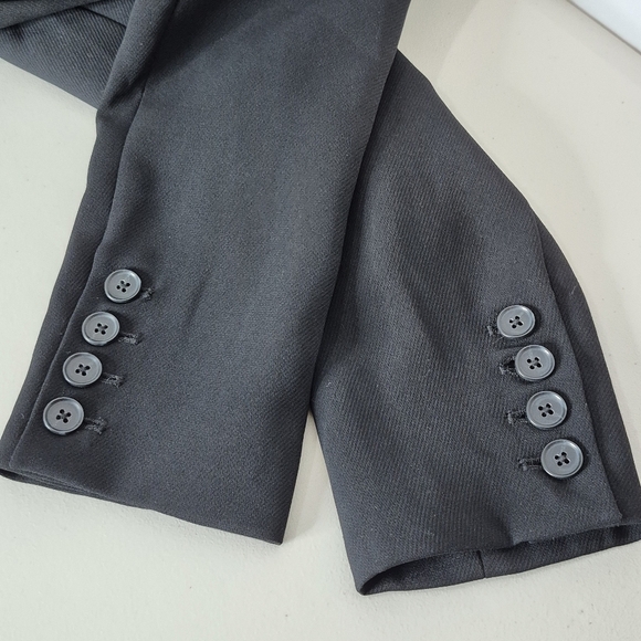 Good American Black Button-Front Trench Style Belted Blazer - Size 0/XS - Picture 11 of 16